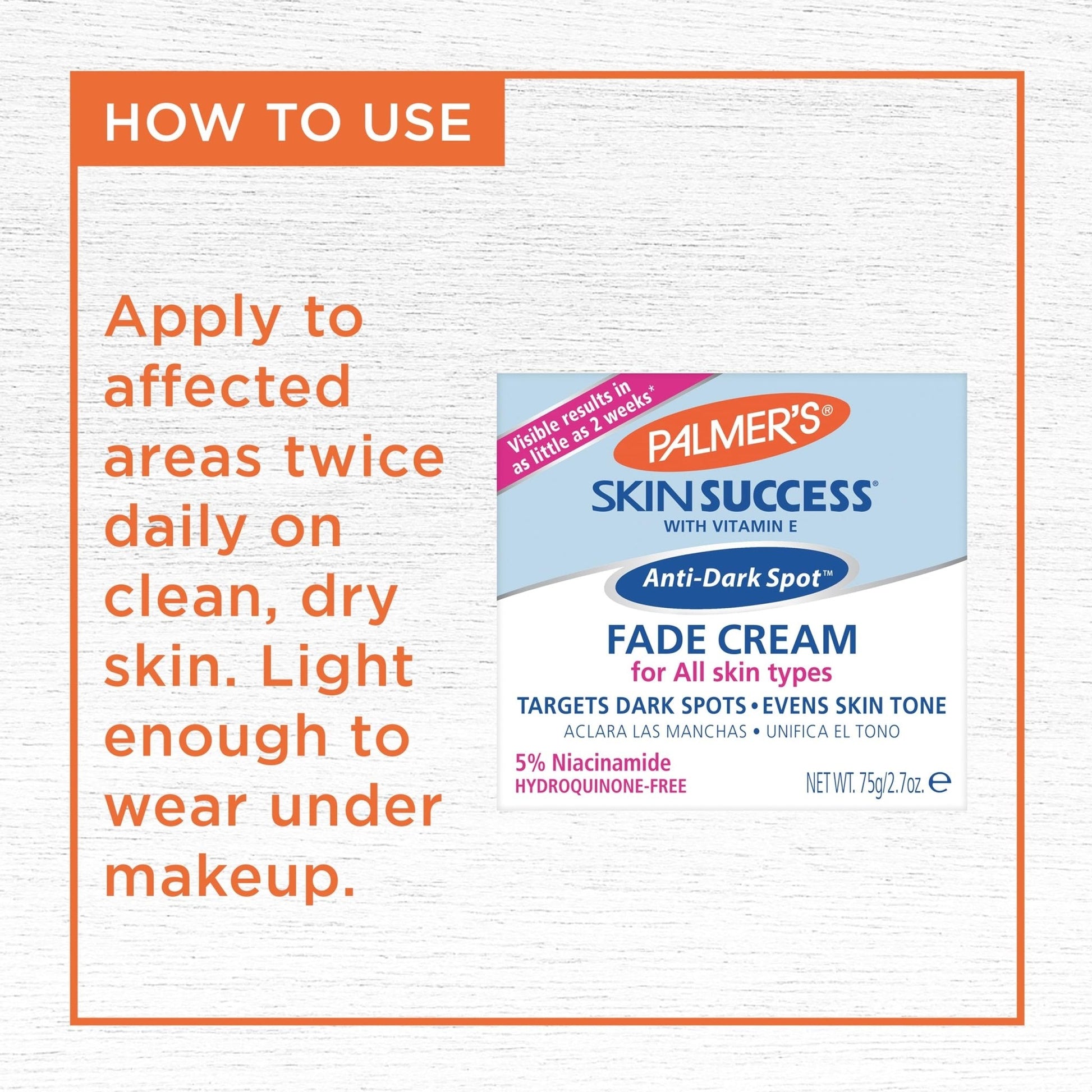 Palmer's Skin Success Anti-Dark Spot Fade Cream with Vitamin E and Niacinamide, for All Skin Types 2.7 Ounce - Maple Wellness Supplements