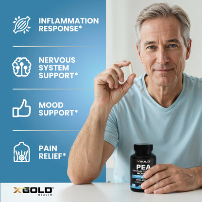 Palmitoylethanolamide Pea Supplement 600 mg | Micronized Pea 99% Highly Purified and Bioavailable | Made in USA | Supplement for Men and Women - 120 Capsules - Maple Wellness Supplements