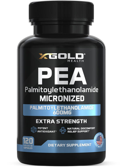 Palmitoylethanolamide Pea Supplement 600 mg | Micronized Pea 99% Highly Purified and Bioavailable | Made in USA | Supplement for Men and Women - 120 Capsules - Maple Wellness Supplements