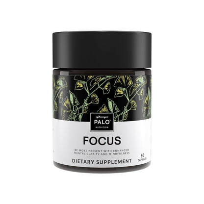 PALO Focus Brain Booster Natural Supplement Nootropic for Memory, Focus, Learning, Reall, Attention and Cognition - Ginkgo Biloba, Bacopa, Gotu Kola, Ashwagandha, Mucuna 60 Capsules - Maple Wellness Supplements