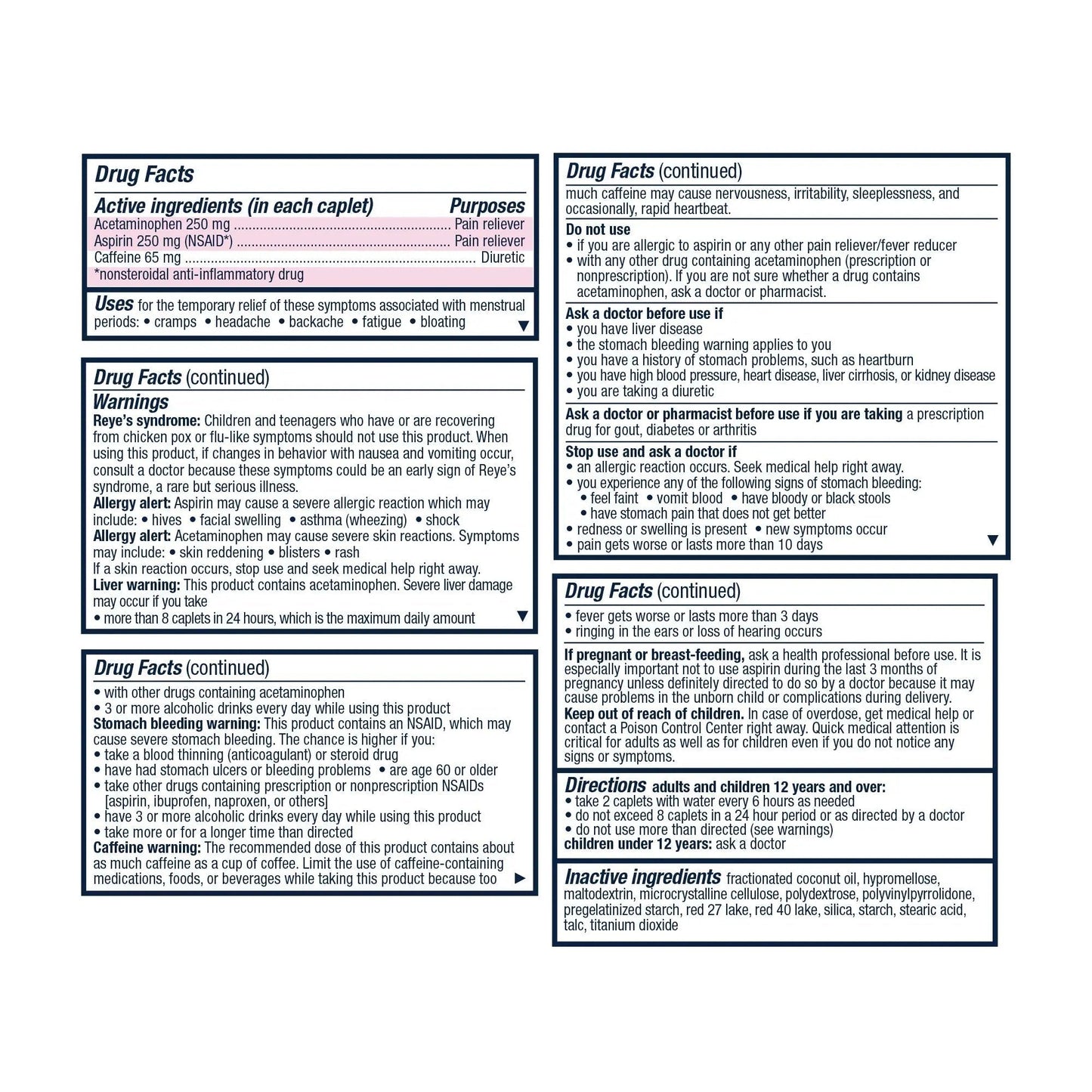Pamprin Maximum Strength Formula, 24 Caplets (Pack of 3) - Maple Wellness Supplements