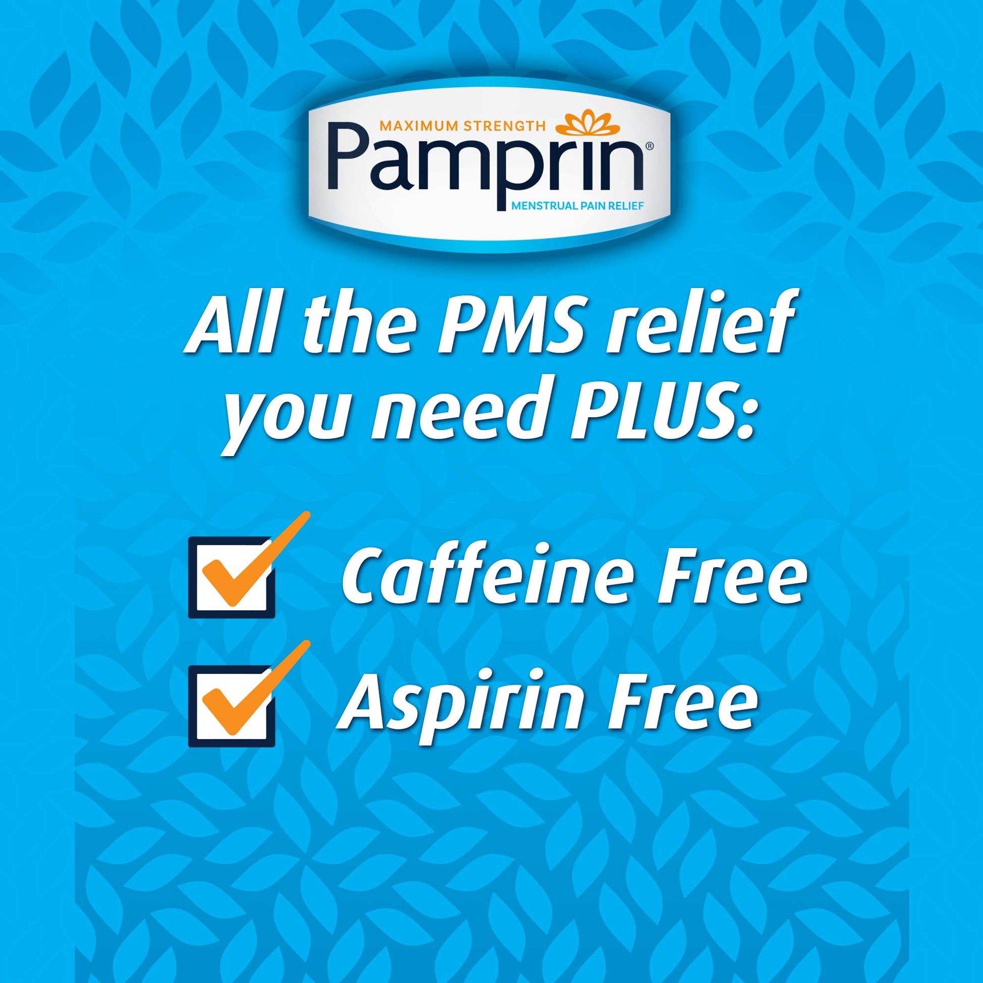Pamprin Multi-Symptom Formula, with Acetaminophen, Menstrual Period Symptoms Relief including Cramps, Pain, Irritability and Bloating, 40 Caplets (Pack of 5) - Maple Wellness Supplements