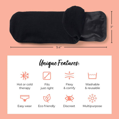 Pandabelle Hot & Cold Reusable Perineal Ice Pack with 4 Washable Cotton Sleeves & Carry Bag for Postpartum Perineal Pain, Hemorrhoids, C-Section Scar, Breastfeeding, Post-Waxing Hair Removal & More - Maple Wellness Supplements