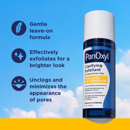 PanOxyl Clarifying Exfoliant with 2% Salicylic Acid, BHA Liquid Exfoliant for Face, Unclogs, Minimizes Appearance of Pores - Maple Wellness Supplements