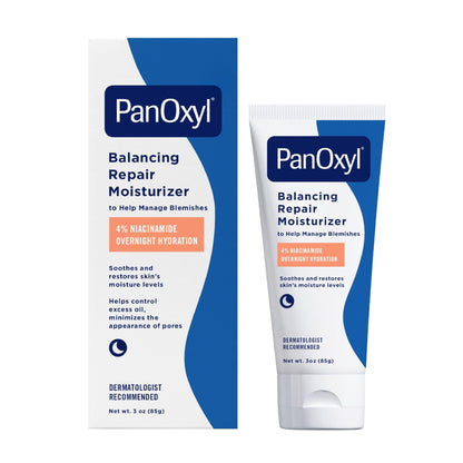 PanOxyl PM Balancing Repair Moisturizer with Niacinamide, Ceramides and Cica, Hydrating Face Moisturizer - Maple Wellness Supplements