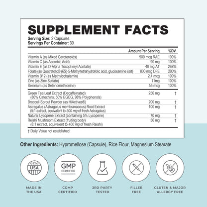 Papillex Dietary Supplement Tablets All Natural Immune Support - Immunity Defense - Best Immune System Booster - Organic 60 Capsules Bottle (Single Bottle) - Maple Wellness Supplements
