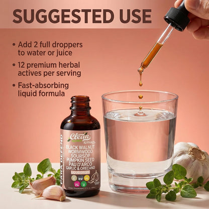para Defend Wormwood Black Walnut Cleanse for Humans Drops Liquid Soursop Garlic Pumpkin Seed PAU D'Arco Oil of Oregano Turmeric - Maple Wellness Supplements