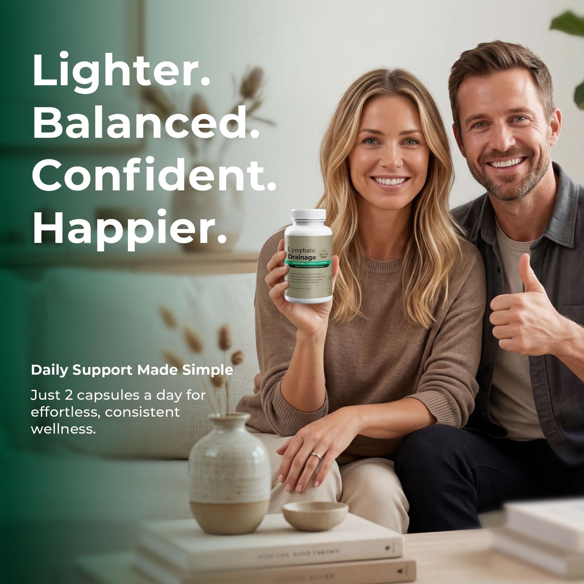 Paradise Emerald Lymphatic Drainage Supplements: Natural Herbal Complex Echinacea Burdock Root Dandelion Cleavers - Lymph System Support for Bloating Immune Health Fluid Balance 60 Capsules - Maple Wellness Supplements