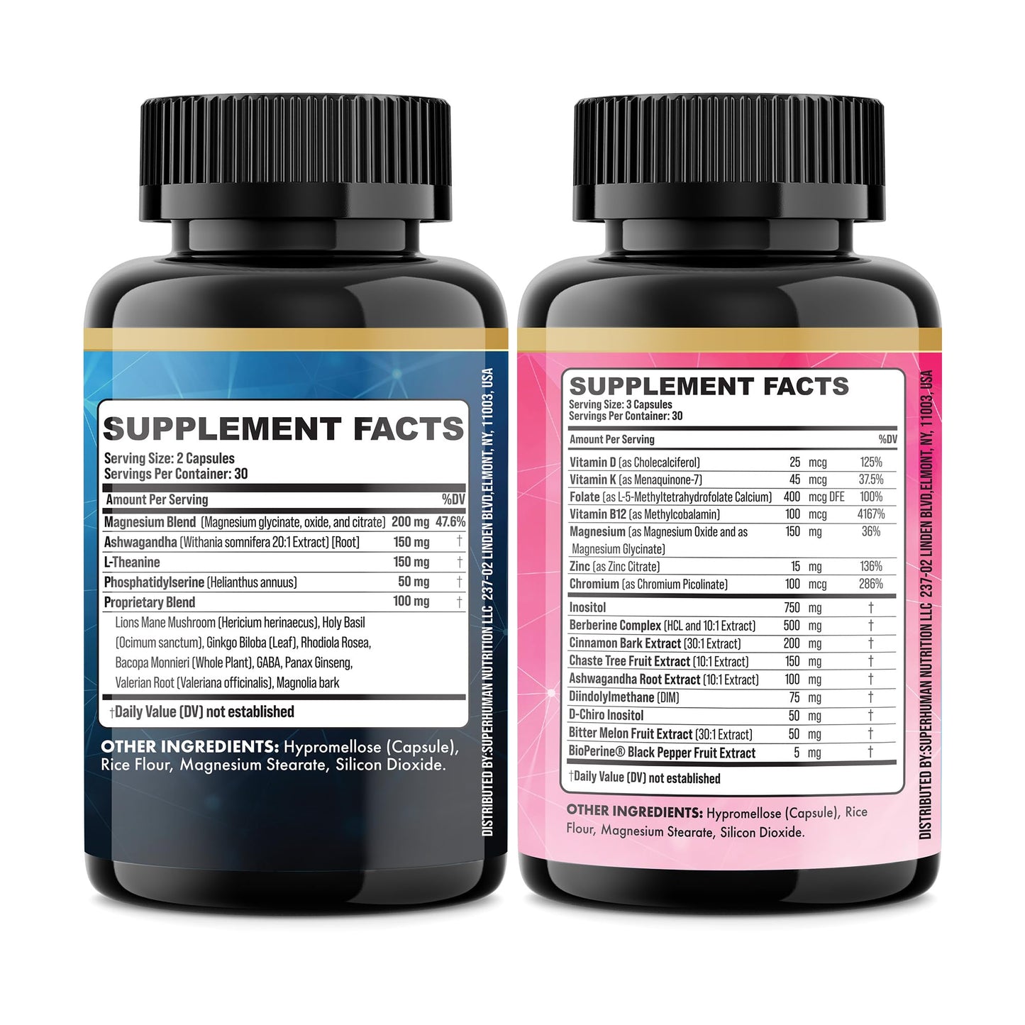 Parrox Cortisol & Myo-Inositol Supplement Bundle, Soothe & Smooth Bundle, 13-in-1 Cortisol Balance, Magnesium, Ashwagandha, L-Theanine, D-Chiro Inositol, Folate, Berberine, Chasteberry (150 Capsules) - Maple Wellness Supplements
