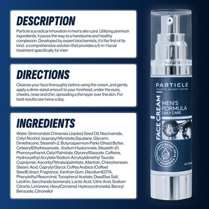 Particle 6-in-1 Face Cream for Men, Men’s Daily Hydrating Moisturizer with Vitamin c - Maple Wellness Supplements