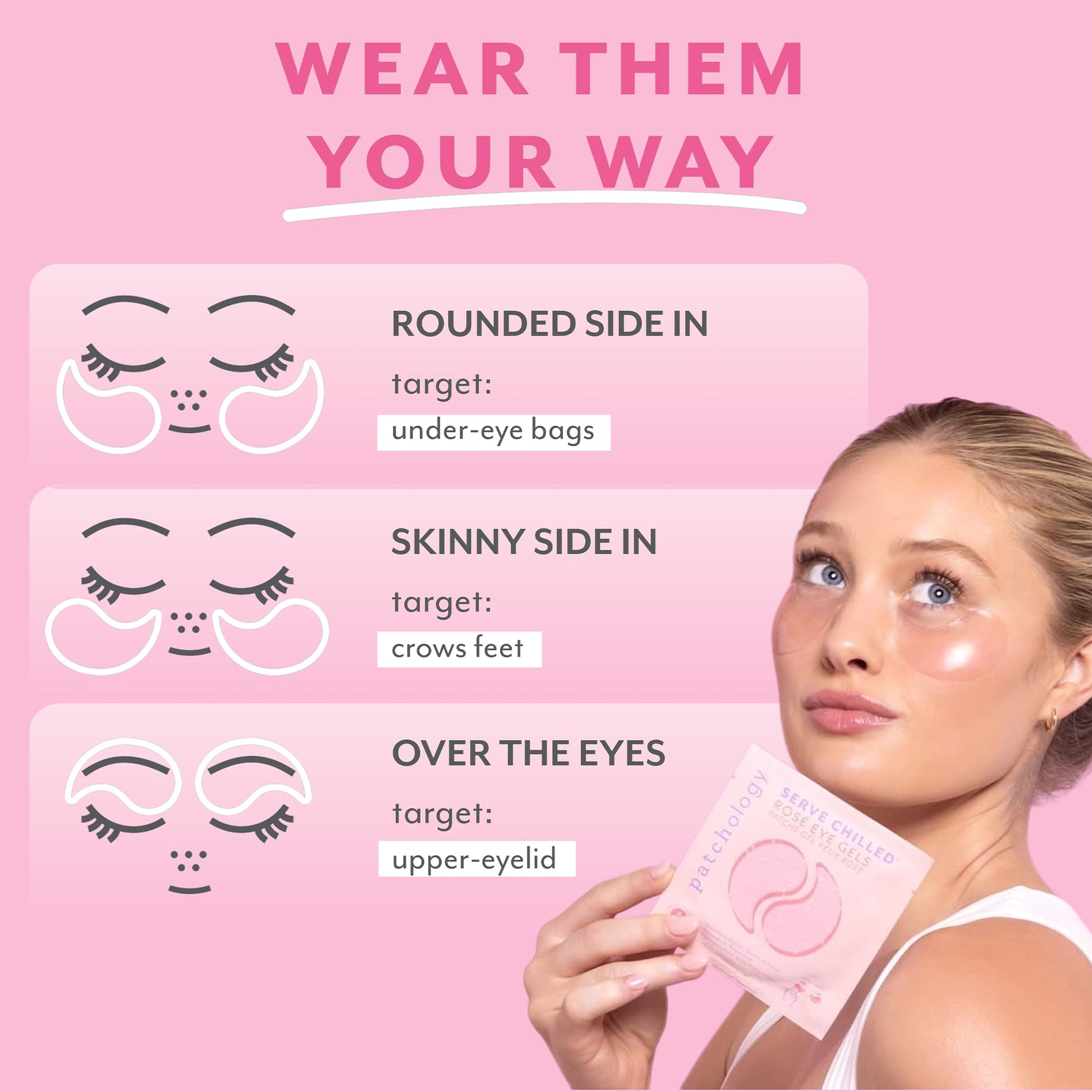 Patchology Serve Chilled Rosé Hydrating Under Eye Patches – Hyaluronic Acid & Antioxidant-Infused Eye Masks to Reduce Dark Circles - Maple Wellness Supplements