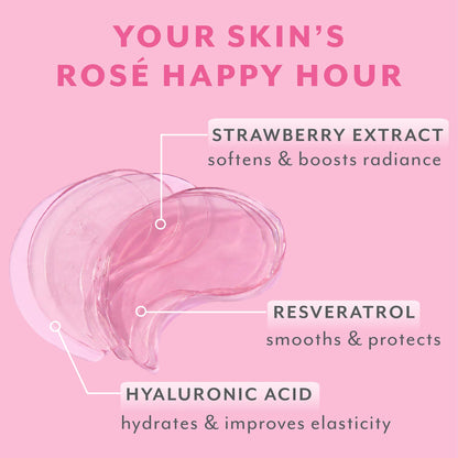 Patchology Serve Chilled Rosé Hydrating Under Eye Patches – Hyaluronic Acid & Antioxidant-Infused Eye Masks to Reduce Dark Circles - Maple Wellness Supplements