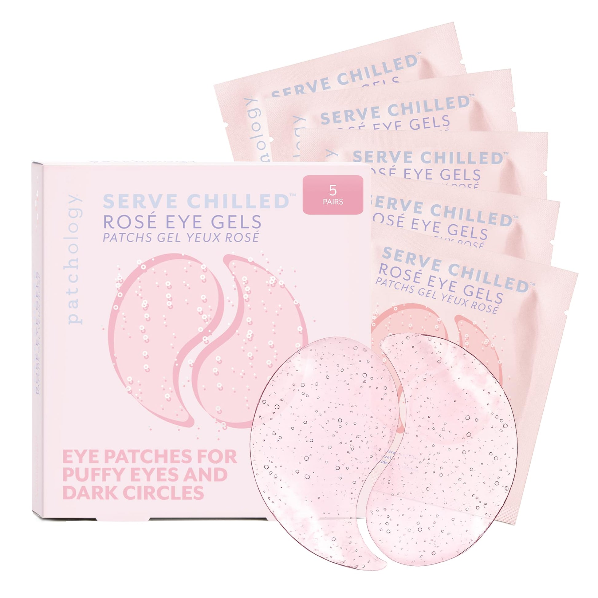 Patchology Serve Chilled Rosé Hydrating Under Eye Patches – Hyaluronic Acid & Antioxidant-Infused Eye Masks to Reduce Dark Circles - Maple Wellness Supplements