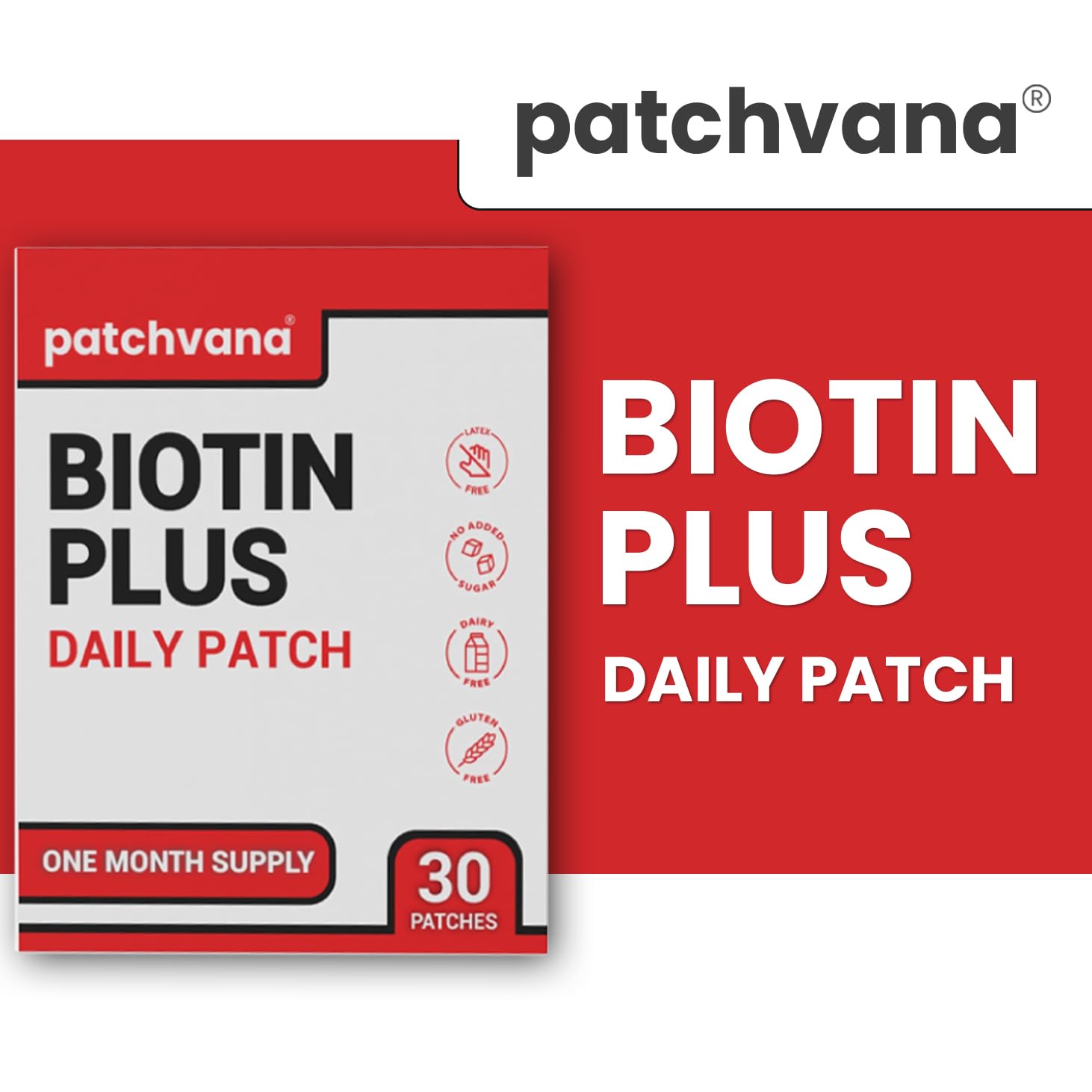 Patchvana Biotin Plus Patch for Women & Men, 1 Month Supply, 30 Patches - Maple Wellness Supplements