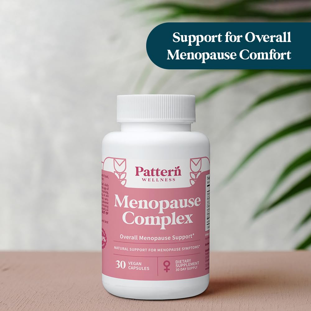 Pattern Wellness Menopause Complex – Herbal Supplement for Women’s Wellness & Hormone Health Support – with Black Cohosh, DIM & Bioperine® – 30 Vegan Capsules, 3rd Party Tested - Maple Wellness Supplements