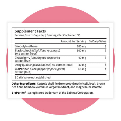 Pattern Wellness Menopause Complex – Herbal Supplement for Women’s Wellness & Hormone Health Support – with Black Cohosh, DIM & Bioperine® – 30 Vegan Capsules, 3rd Party Tested - Maple Wellness Supplements
