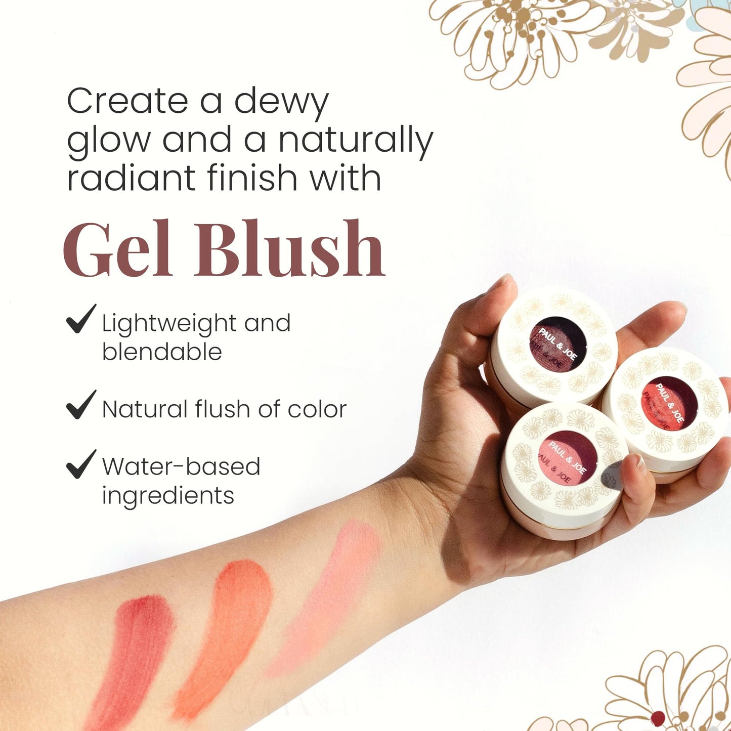 Paul & Joe Gel Blush, Bright and Buildable Blush Makeup, Water-Based Gel Makeup Blush with Hydrating Oils for Dewy, Radiant Finish, Garnet and Wine Red Cheek Tint, 05 Sommeliere, 0.71 oz - Maple Wellness Supplements