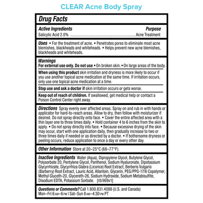 Paula's Choice CLEAR Exfoliating Back & Body Acne Spray, Bacne Spray with 2% BHA Salicylic Acid Back Acne Treatment for Clogged Pores - Maple Wellness Supplements