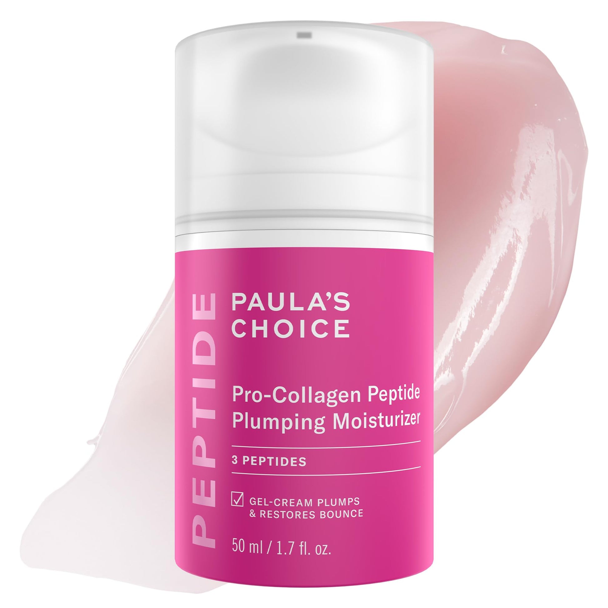 Paula's Choice Pro-Collagen Peptide Plumping Face Moisturizer, Daily Gel Face Cream for Deep Lightweight Hydration, Wrinkles & Loss of Firmness, Fragrance-Free, 1.7 Fl Oz - Maple Wellness Supplements