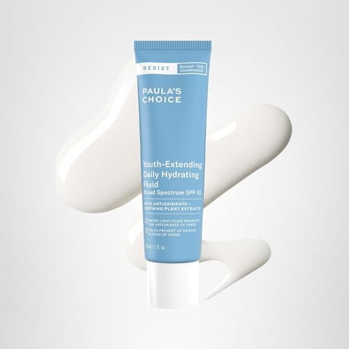 Paula's Choice RESIST Daily Hydrating Fluid Face Moisturizer with SPF 50 Sunscreen, Face Sunscreen for Oily Skin, Chamomile & Vitamin E - Maple Wellness Supplements