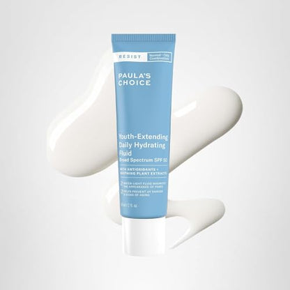 Paula's Choice RESIST Daily Hydrating Fluid Face Moisturizer with SPF 50 Sunscreen, Face Sunscreen for Oily Skin, Chamomile & Vitamin E - Maple Wellness Supplements