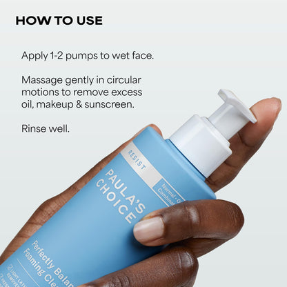 Paula's Choice RESIST Perfectly Balanced Foaming Facial Cleanser, Face Cleanser with Hyaluronic Acid & Aloe, Anti-Aging Face Wash - Maple Wellness Supplements