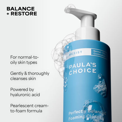 Paula's Choice RESIST Perfectly Balanced Foaming Facial Cleanser, Face Cleanser with Hyaluronic Acid & Aloe, Anti-Aging Face Wash - Maple Wellness Supplements