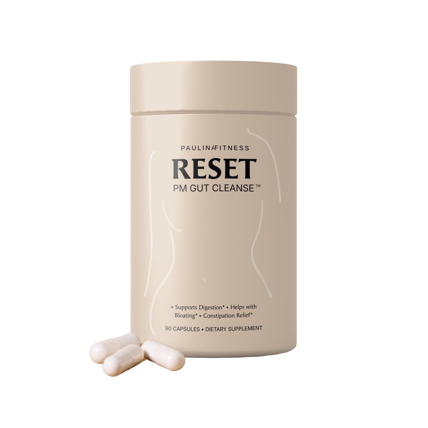 Paulina FITNESS Reset Overnight Digestive Aid, Bloating Relief, & Gut Health Supplement | Natural Detox & Digestive Cleanse to Support Weight Management - Maple Wellness Supplements