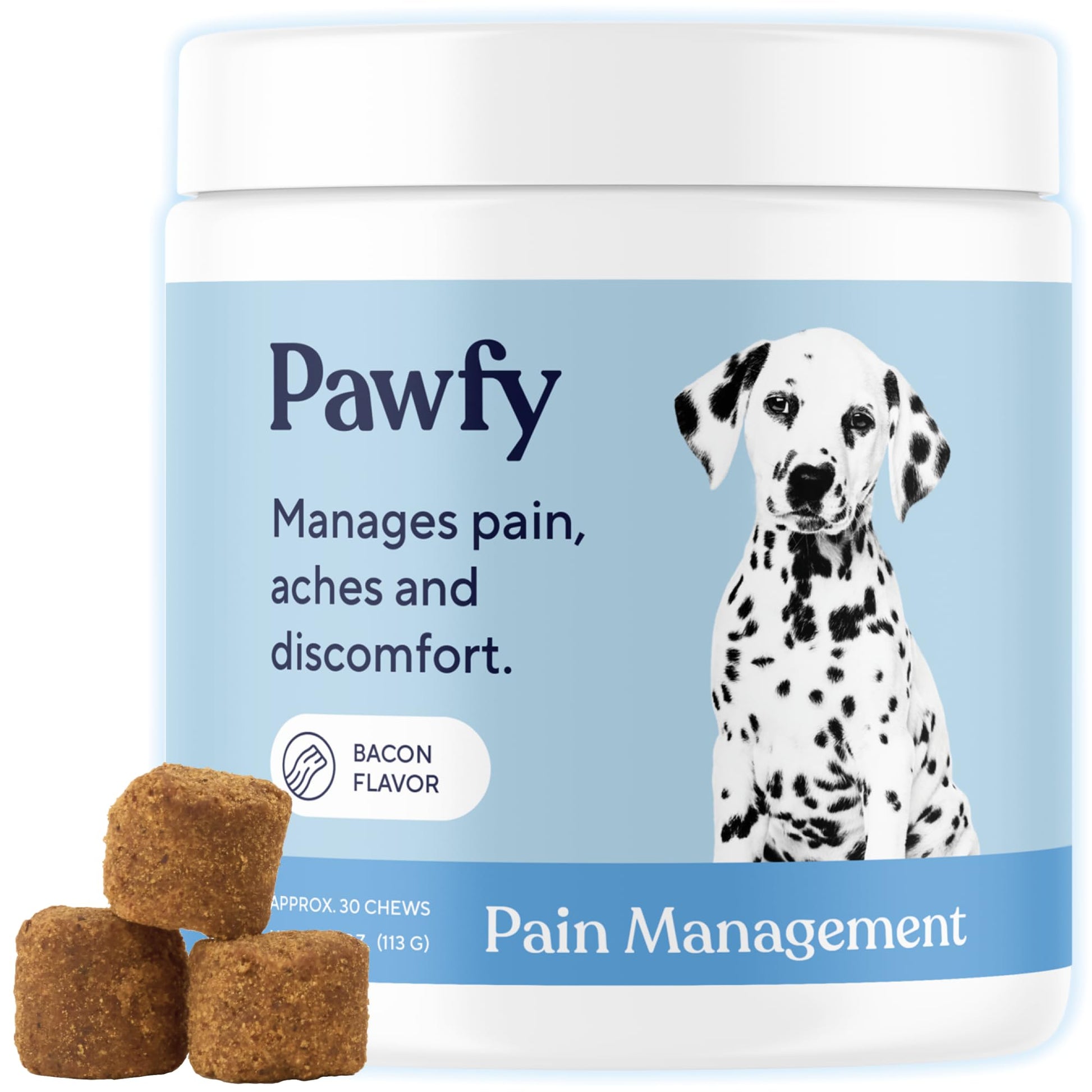 Pawfy Advanced Pain Management - Essential Vitamins & Supplements with Omega 3 |Joint Supplement for Dogs - Supports Hip & Joint Health for Small, Medium, Large Breeds | 30 Fast-Acting Chews - Maple Wellness Supplements