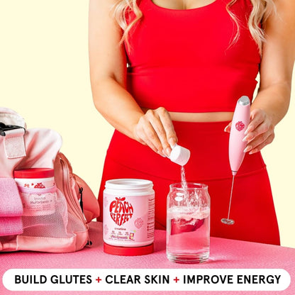 Peach Perfect Creatine Blend for Women – Micronized Creatine Monohydrate with BCAA & Collagen for Glute Strength Support – Pink Lemonade – 30 Servings - Maple Wellness Supplements