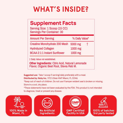 Peach Perfect Creatine Blend for Women – Micronized Creatine Monohydrate with BCAA & Collagen for Glute Strength Support – Pink Lemonade – 30 Servings - Maple Wellness Supplements