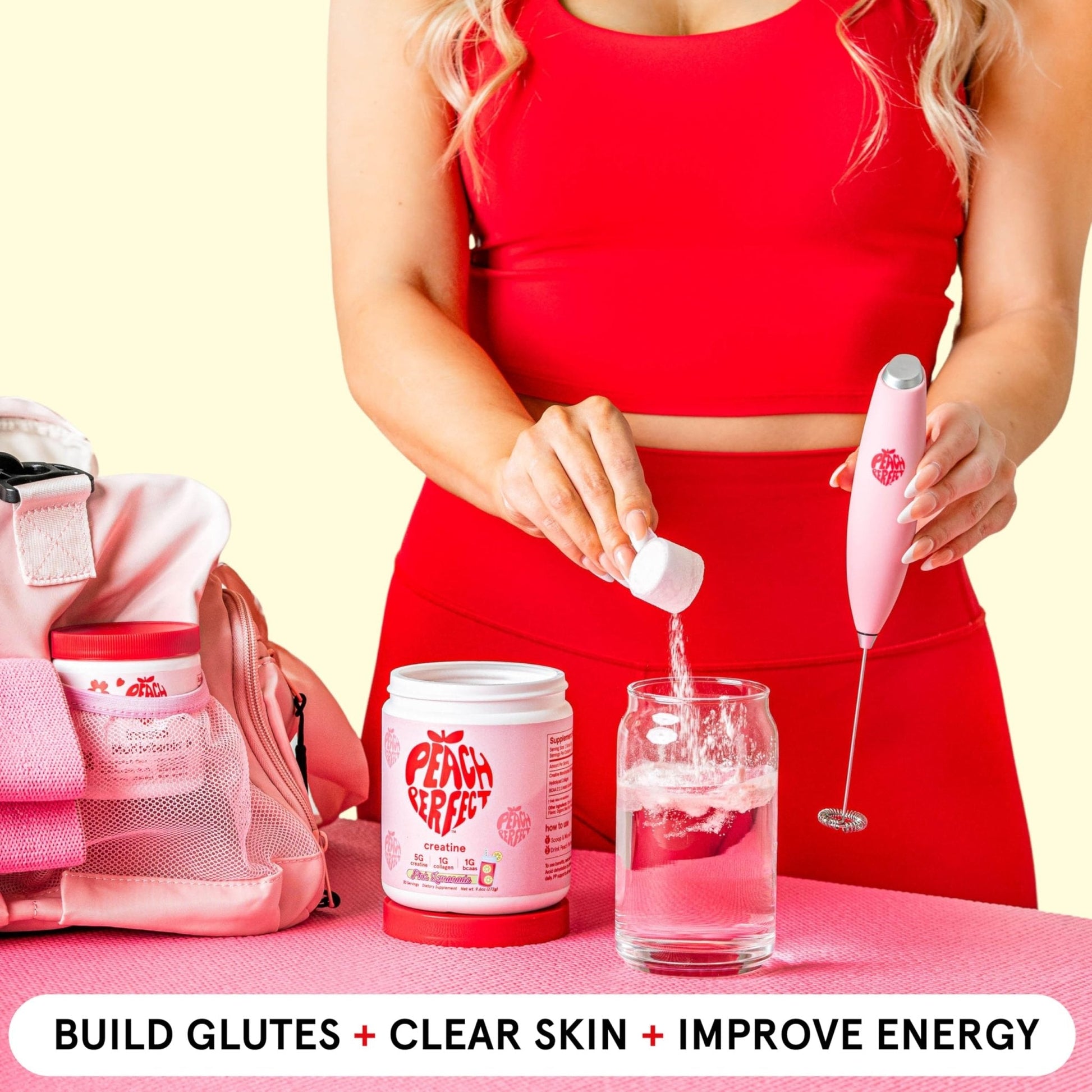Peach Perfect Creatine Blend for Women – Micronized Creatine Monohydrate with BCAA & Collagen for Glute Strength Support – Strawberry Acai – 30 Servings - Maple Wellness Supplements