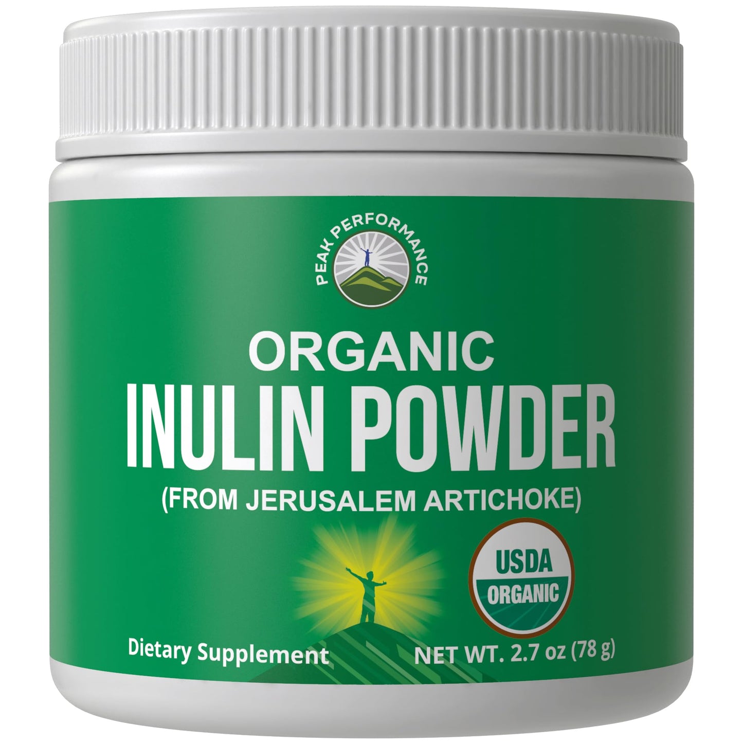 Peak Performance Organic Inulin Powder Natural Prebiotic Fiber for Gut Health. USDA Organic Raw Plant Based Vegan Prebiotics FOS Supplement from Jerusalem Artichoke - Maple Wellness Supplements