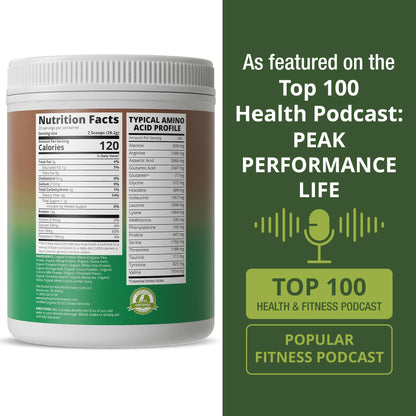 Peak Performance Organic Paleo Grain Free Plant Based Raw Vegan Protein Powder. Amazing Amino Acid Profile and Less Than 1g of Sugar. with Hemp and Pea Protein Chocolate Flavored - Maple Wellness Supplements
