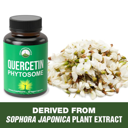 Peak Performance Ultra Pure Quercetin Phytosome Vegan Capsules - Rich Sophora Japonica Extract for Max Absorption Now. Quercetin 250mg Supplement Capsules. Made in USA - Maple Wellness Supplements