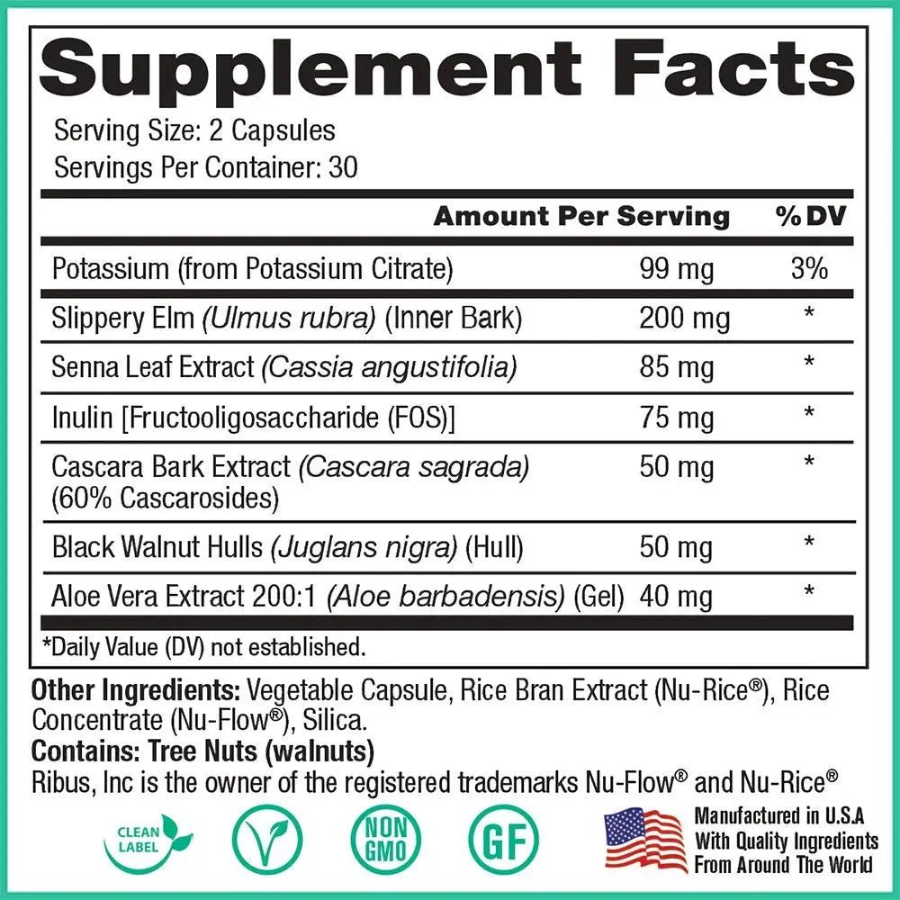 Peak Pure & Natural Colon Support - Colon Cleanse and Detox Supplement for Digestive Health - Gut Health Support with Inulin and Senna Leaf Extracts - with Fiber, Prebiotics, and Probiotics - 1 Pack - Maple Wellness Supplements