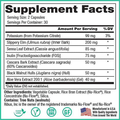 Peak Pure & Natural Colon Support - Colon Cleanse and Detox Supplement for Digestive Health - Gut Health Support with Inulin and Senna Leaf Extracts - with Fiber, Prebiotics, and Probiotics - 1 Pack - Maple Wellness Supplements