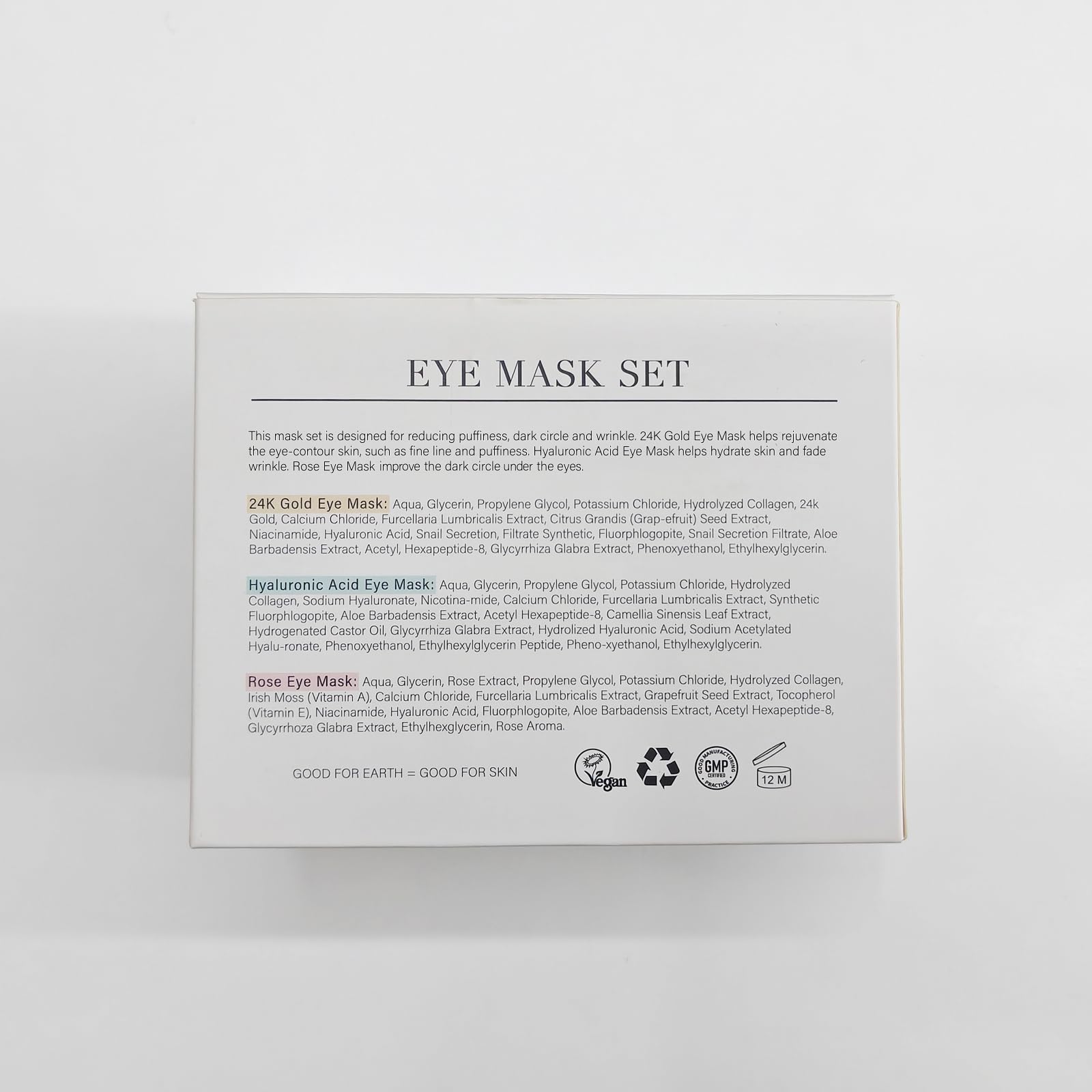 PEAUAMIE Under Eye Patches Gold and Hyaluronic Acid for puffy eyes,Rose Eye Masks - Maple Wellness Supplements