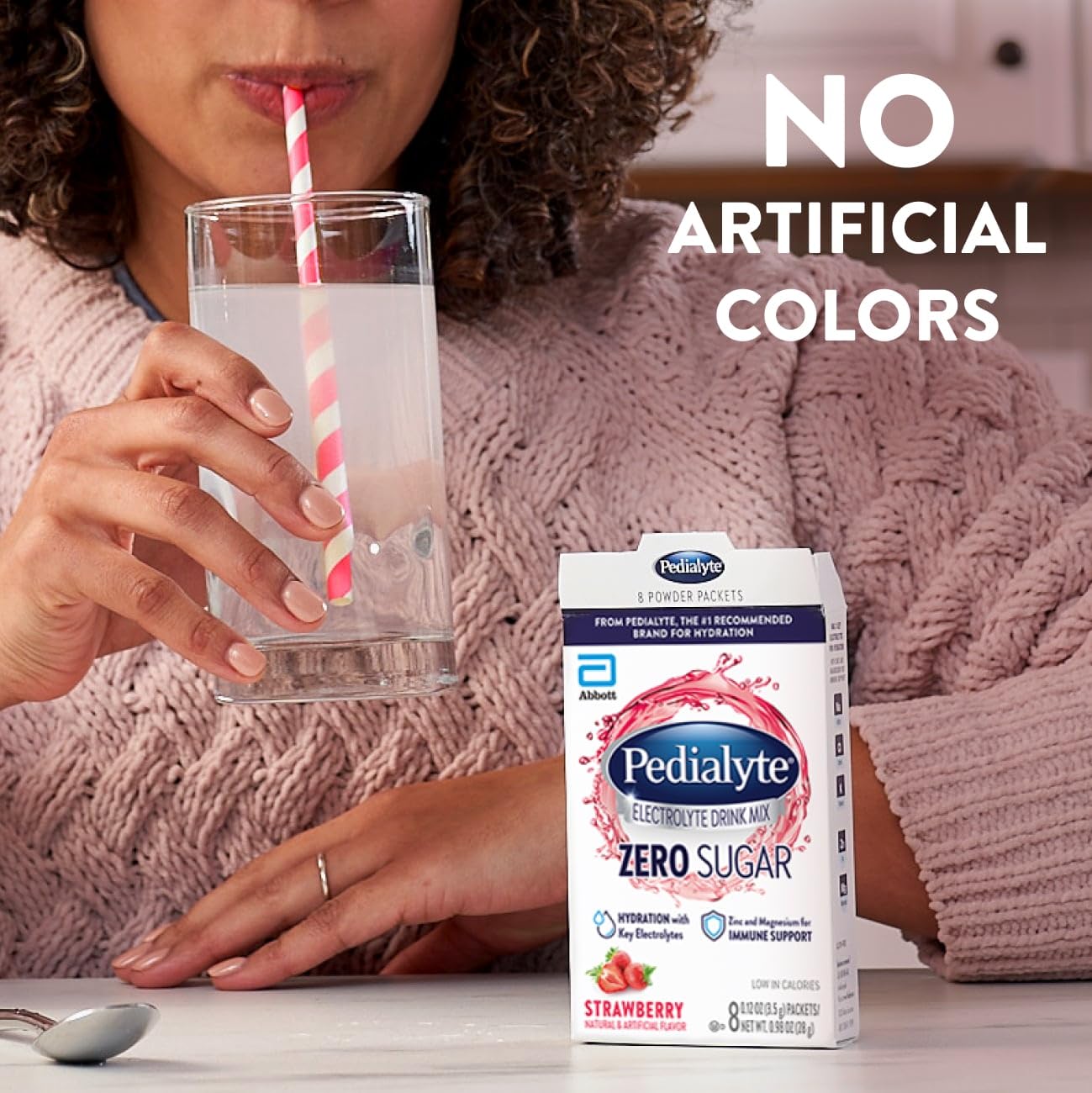 Pedialyte Electrolyte Drink Mix With Zero Sugar | Hydration With Key Electrolytes | Great Hydration Low in Calories | Strawberry, 24 Powder Packets - Maple Wellness Supplements