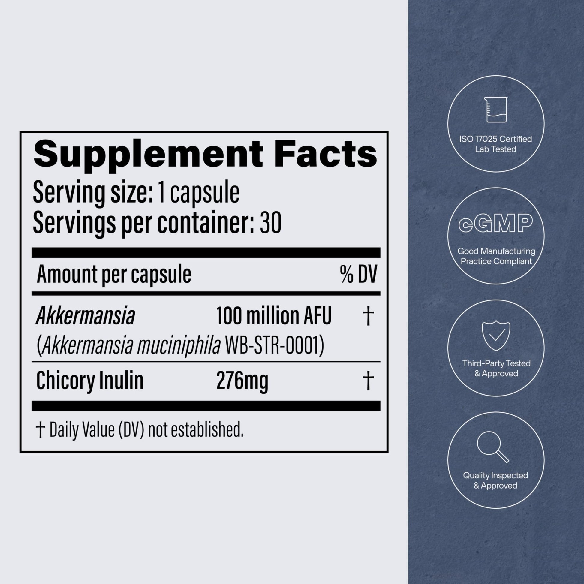 Pendulum Akkermansia Probiotic with Prebiotic Fiber - Delayed Release Capsules, Third-Party Tested, Authentic 100M AFU Live Strain for Gut Health - Maple Wellness Supplements