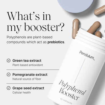 Pendulum Polyphenol Booster, Antioxidant from Superfoods, Beneficial Plant Compounds for Good Health, Helps Boost Akkermansia Muciniphila for Men & Women (60 Capsules, 1-Pack) - Maple Wellness Supplements