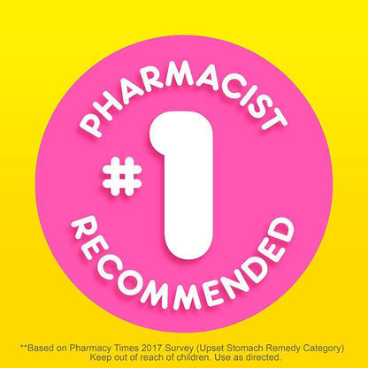 Pepto Bismol Chewable Tablets, Upset Stomach Relief, Nausea Relief, Heartburn Relief, Indigestion Relief, Anti Diarrhea Medication for Adults - 5 Symptom Relief, 30 ct - Maple Wellness Supplements