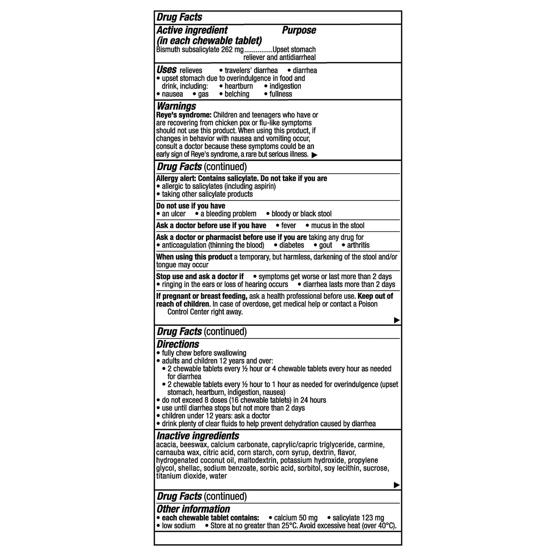 Pepto Bismol Chews, Upset Stomach Relief, Nausea Relief, Heartburn Relief, Indigestion Relief, Anti Diarrhea Medication for Adults - 5 Symptom Fast Relief, 72 Chewable Tablets (3x24 ct) - Maple Wellness Supplements