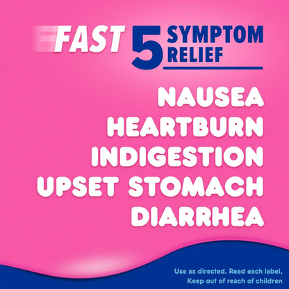 Pepto Bismol ULTRA Liquid for Nausea, Heartburn, Indigestion, Upset Stomach, and Diarrhea - 5 Symptom Fast Relief Medication for Adults, Cherry Flavor, 2x16 oz - Maple Wellness Supplements
