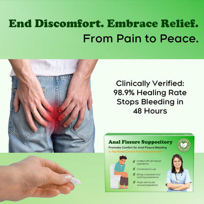 Peralpow Anal Fissure Suppositories | Expert-Formulation for Rectal Bleeding Associated with Hemorrhoids, Anus Fissures, Diarrhea & Constipation | Curcuminoids & Turmeric Extract | 16 Inserts - Maple Wellness Supplements