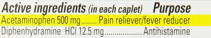 Percogesic Extra Strength Acetaminophen & Diphenhydramine Pain Relief, Fast-Acting Aspirin-Free Fever Reducer & Antihistamine, 60 Count - Maple Wellness Supplements