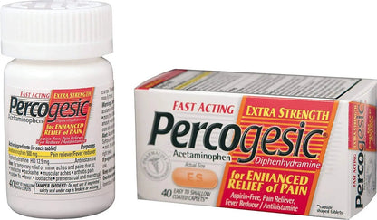 Percogesic Extra Strength Pain Relief | Aspirin Free Dual Action Relief | 40 Coated Caplets (6 Pack) - Maple Wellness Supplements