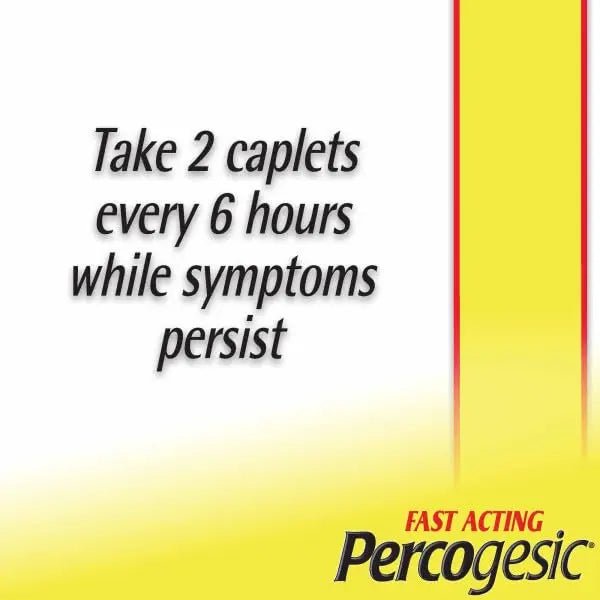 Percogesic Original Pain Relief | Aspirin Free Fast Acting Relief | 90 Coated Caplets (4 Pack) - Maple Wellness Supplements