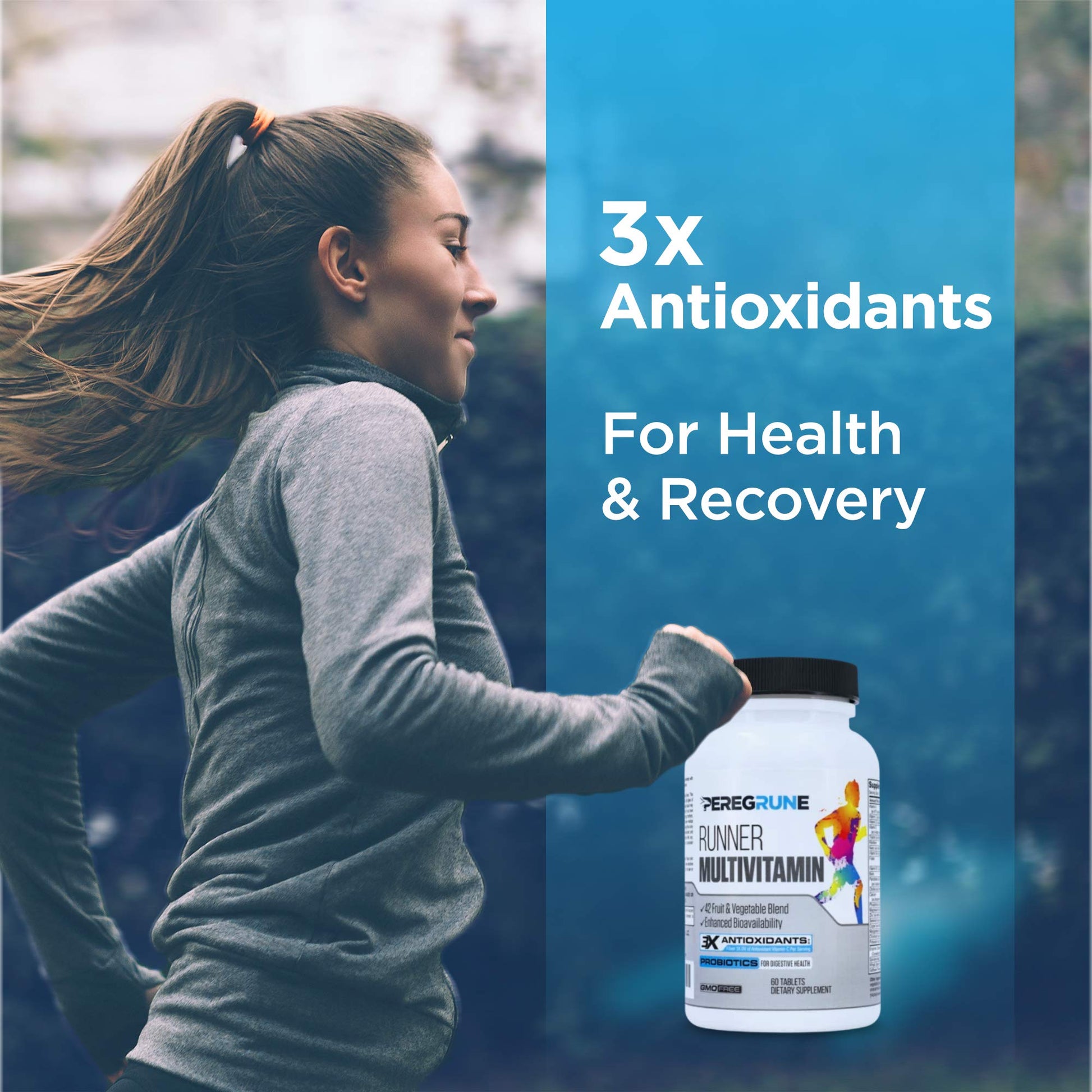 PEREGRUNE Runner Multivitamin & Omega 3 Bundle (1 Month Supply) | Antioxidants for Health & Recovery | Vitamin B Complex for Endurance, Energy, VO2 Max | Joints & Heart: 1,000mg Fish Oil - Maple Wellness Supplements