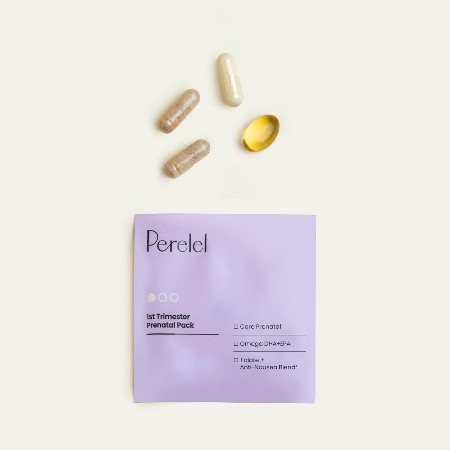 Perelel 1st Trimester Prenatal Pack, Multivitamin with Folate, Vitamin D, Omega 3, Iron & Ginger, Nutritional Support for Early Pregnancy - Maple Wellness Supplements